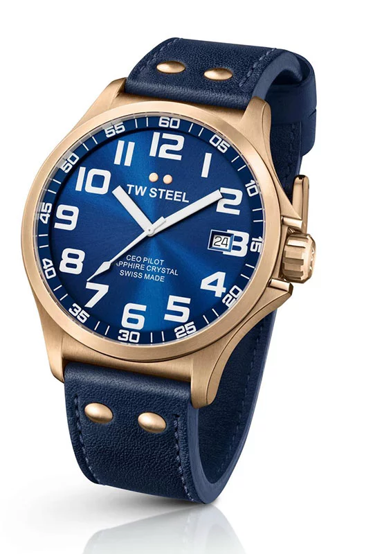 TW Steel CEO Pilot - 45 or 48 mm diameter in rose gold plated steel