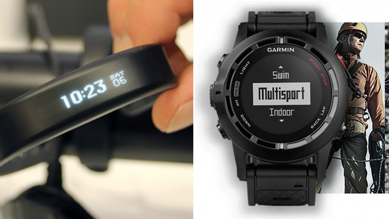 Garmin wearables, such as the Vivosmart (left) and Fēnix 2 (right) are more fitness tracker than smartwatch
