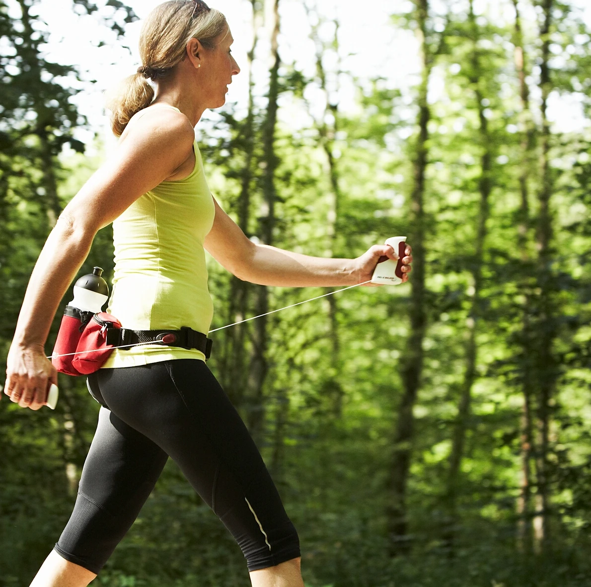The Pro-X Walker with utility belt carries a water bottle and mobile device