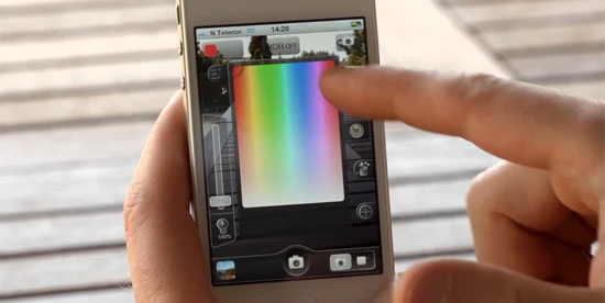 Users of the Kick can select LED output with a color picker, and adjust brightness or color temperature