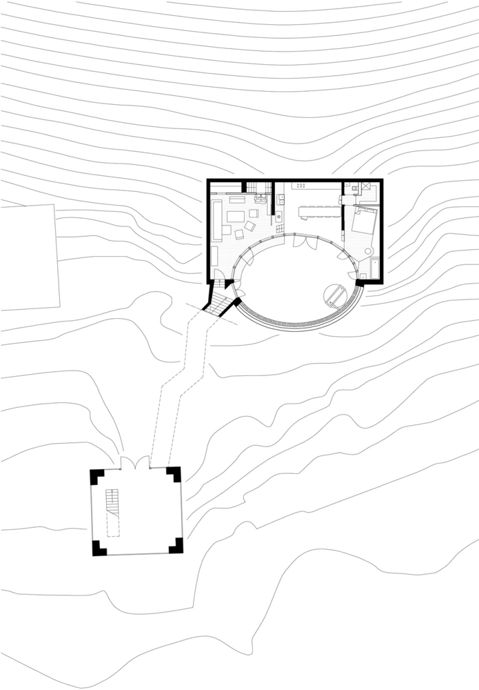 Completed in 2009 Villa Vals is a remarkable space, completely hidden in the mountainside. Access is only achieved through an underground tunnel from a nearby barn