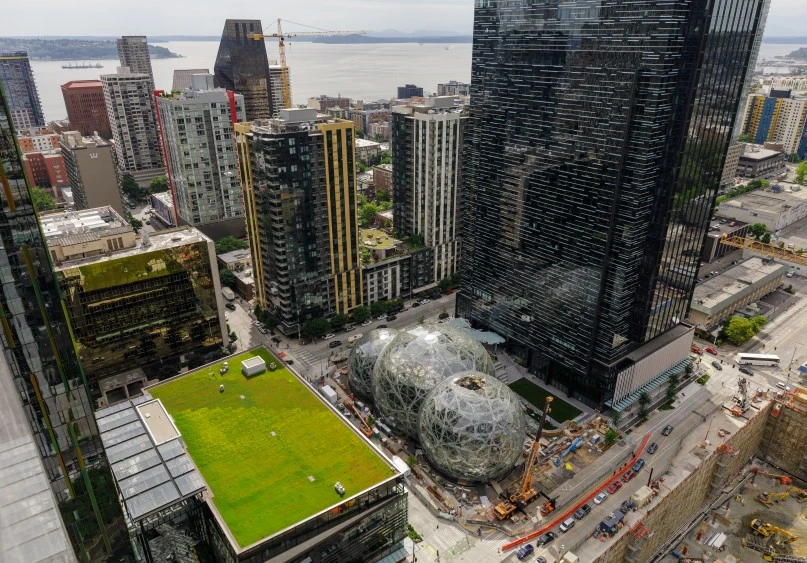 Aerial view of the Amazon campus