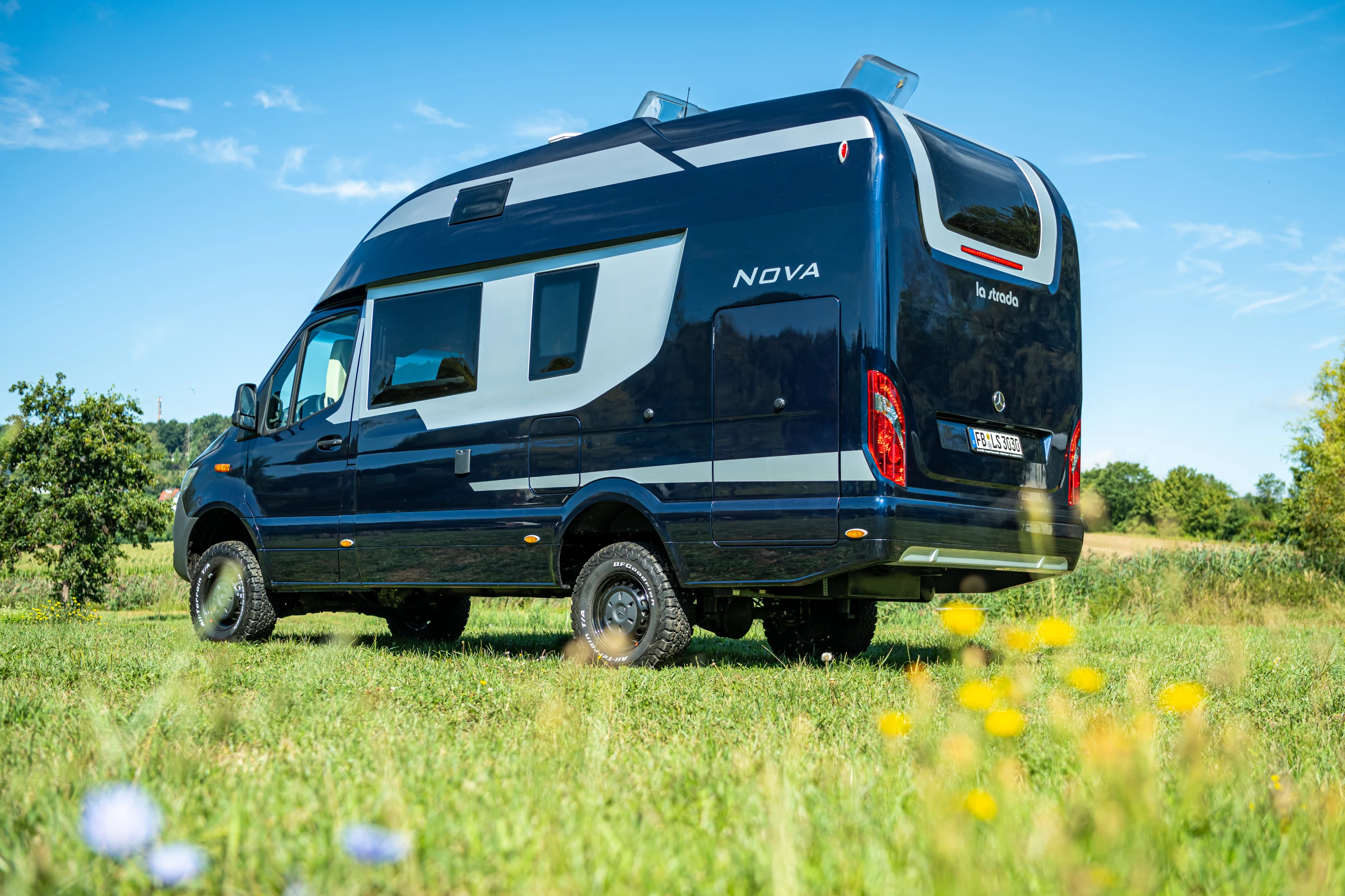 Instead of working within a factory Sprinter, La Strada builds its own fiberglass monocoque with a little more space