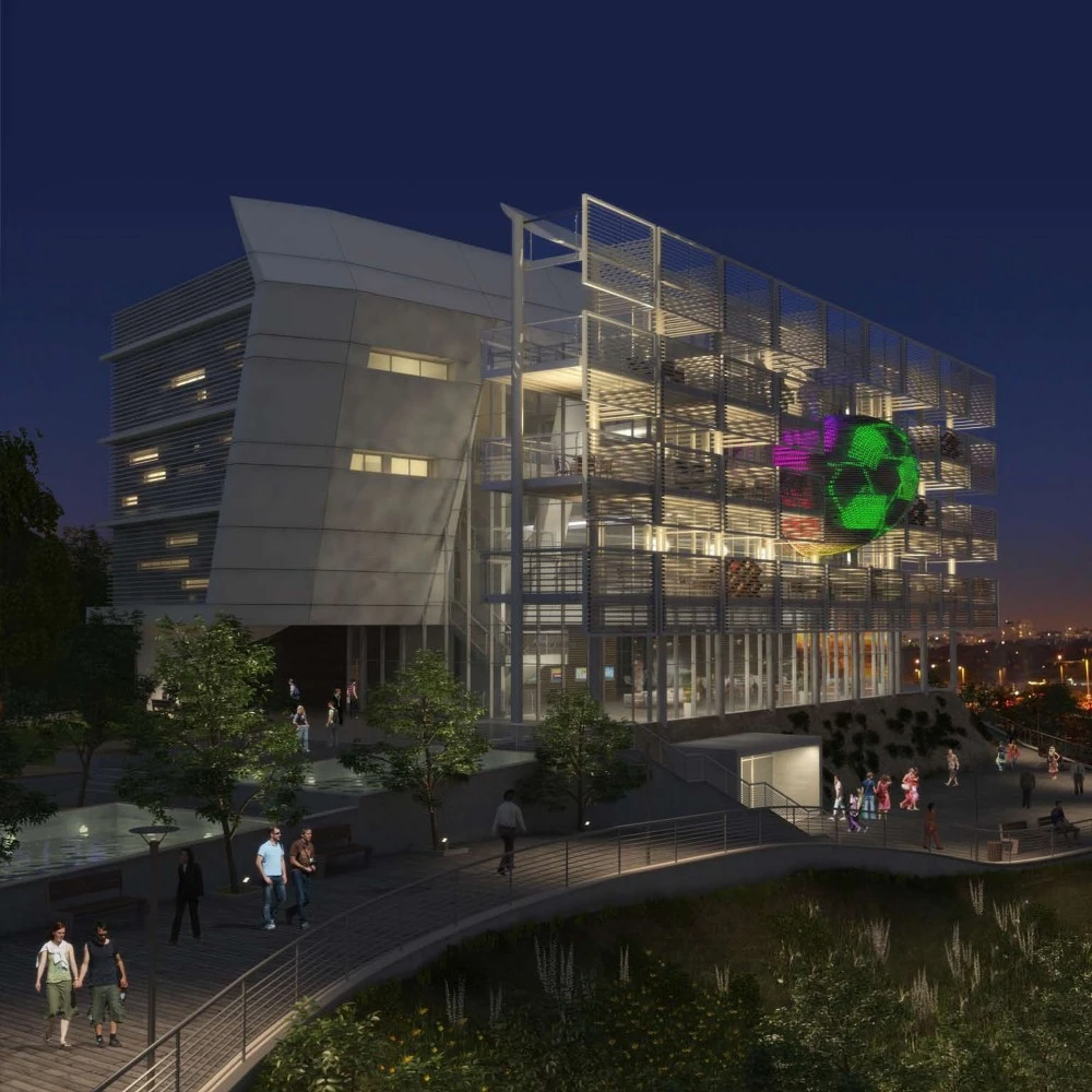 Tel Aviv University's new building, featuring its EcoWall (Image: Axelrod-Grobman Architects)