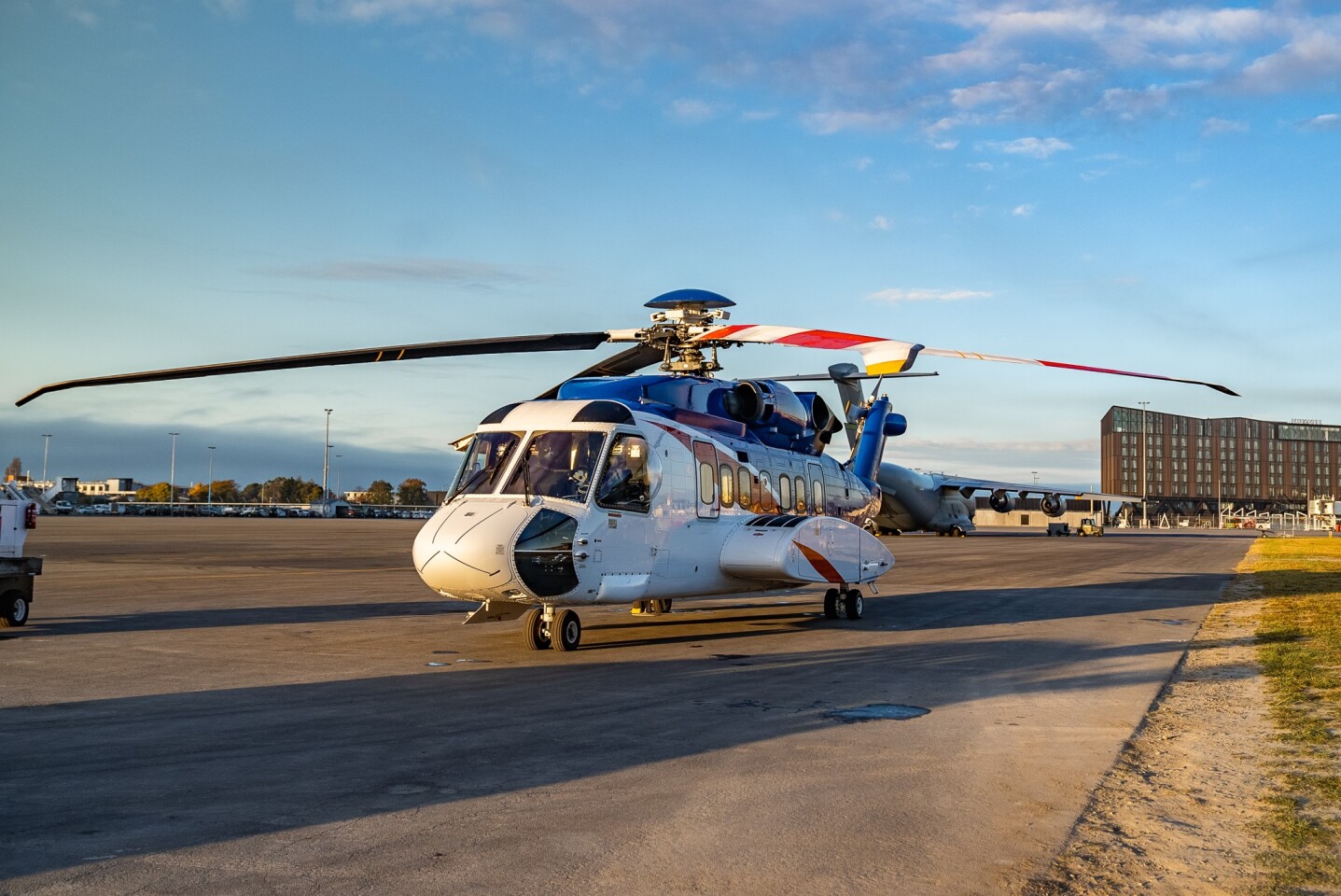 Rocket Lab's recovery helicopter ahead of the "There and Back Again" mission