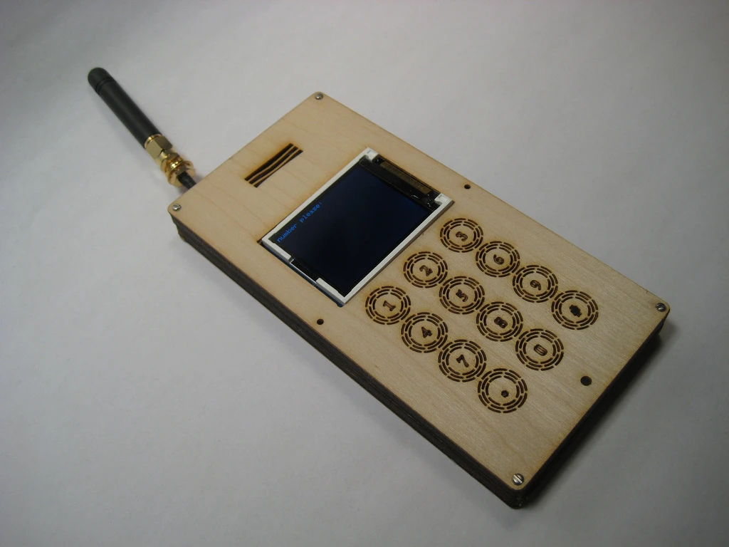 The assembled prototype DIY Cellphone (Photo: David Mellis)