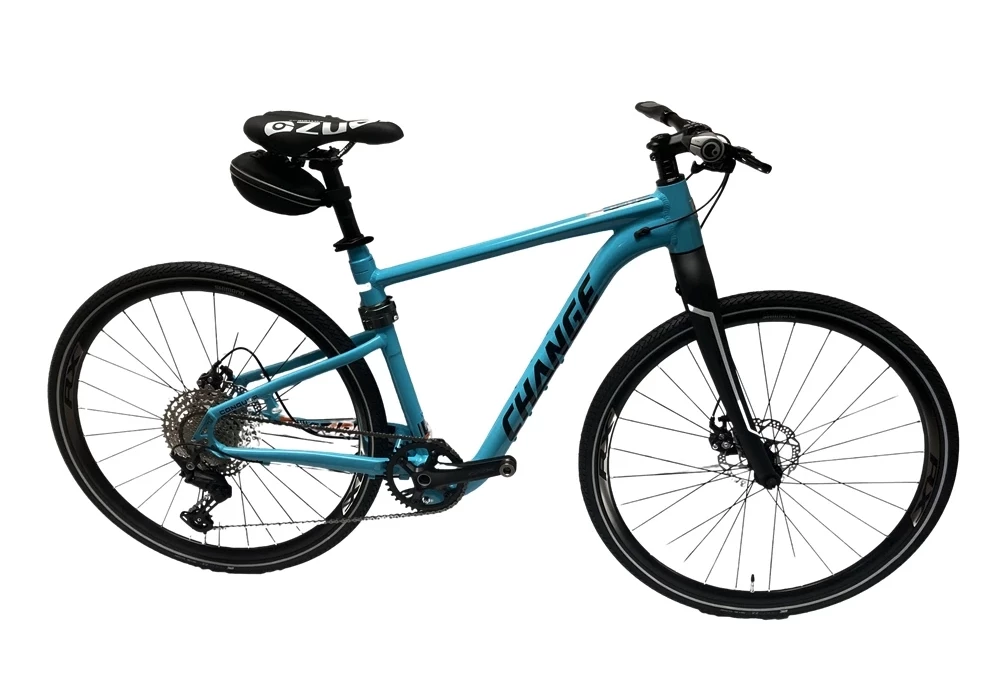 The Change Adventure has an aluminum folding frame and rigid carbon fork