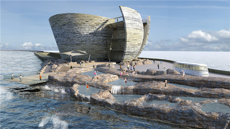 A visitor center would provide a place to learn about tidal power and the construction of the lagoon