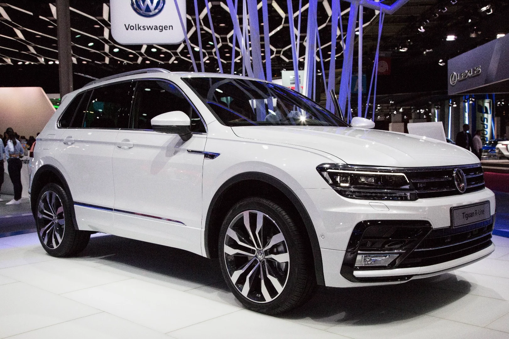 The new VW Tiguan isn't electric, but was making its presence felt at the Paris Motor Show