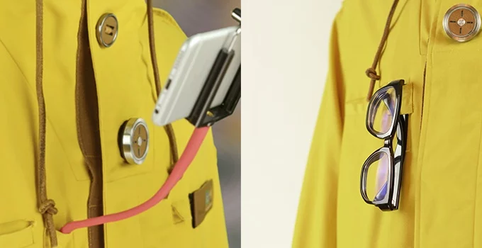 This phone holder (not included) secures to the sunglass hanger and keeps your phone front and center