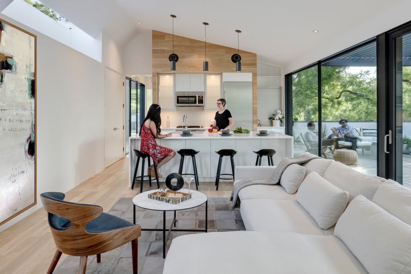 The Autohaus' kitchen and lounge area