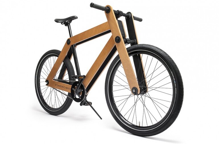 Sandwichbike wooden-framed bike