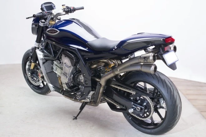 PGM V8 motorcycle: top left view