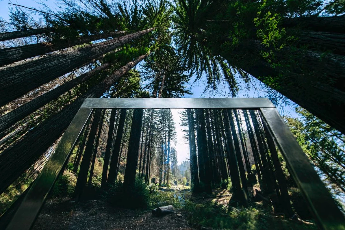 The two-way mirrored glass lets occupants enjoy both scenery and privacy