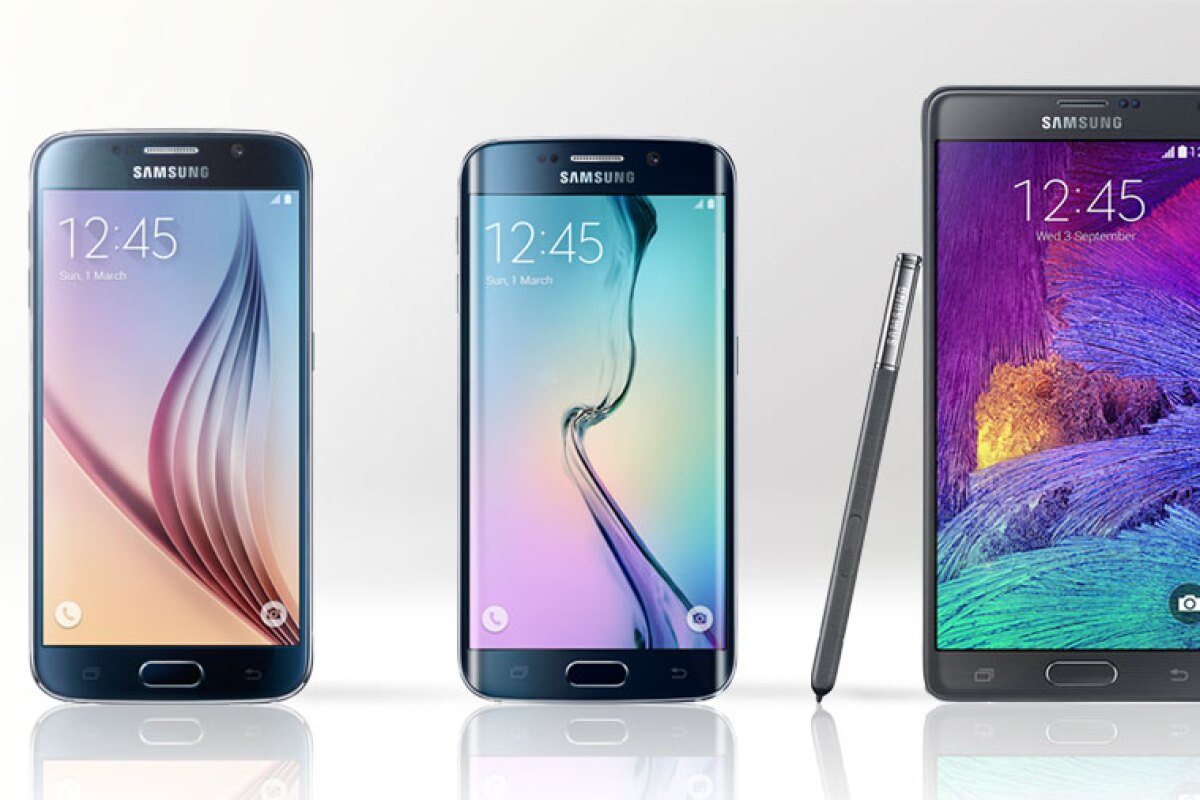 Gizmag compares the features and specs of the Samsung Galaxy S6 (left), Galaxy S6 edge (middle) and Galaxy Note 4