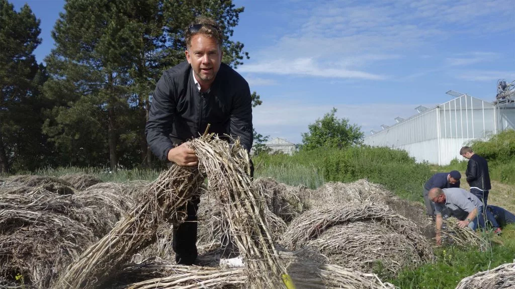 Construction of the Biological House started with architecture firm GXN teaming up with partners from the Danish farming sector to gather biomaterials that would otherwise be burned for energy