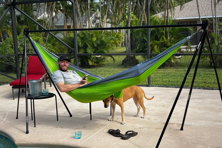 Turtlebug inventor Calvin Fenton kicks back in the Lounger model