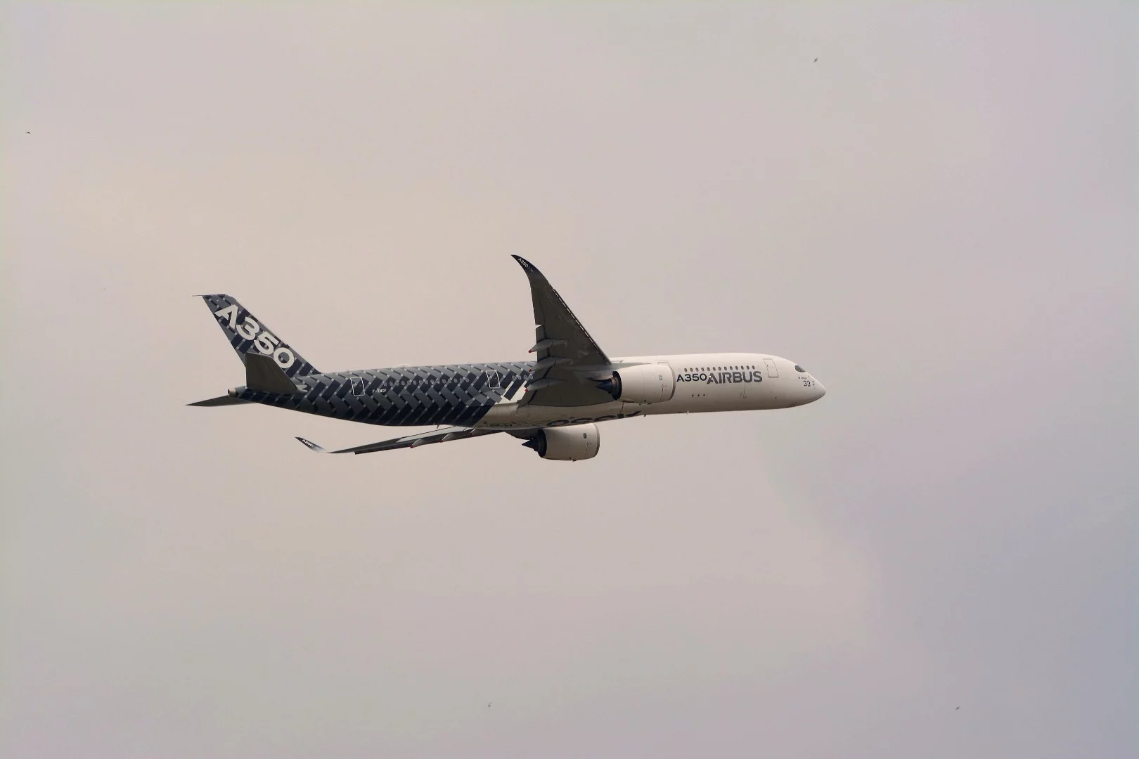 The fuselage and wing structures of the Airbus A350 XWB are made, for the most part, using carbon-fiber-reinforced polymer