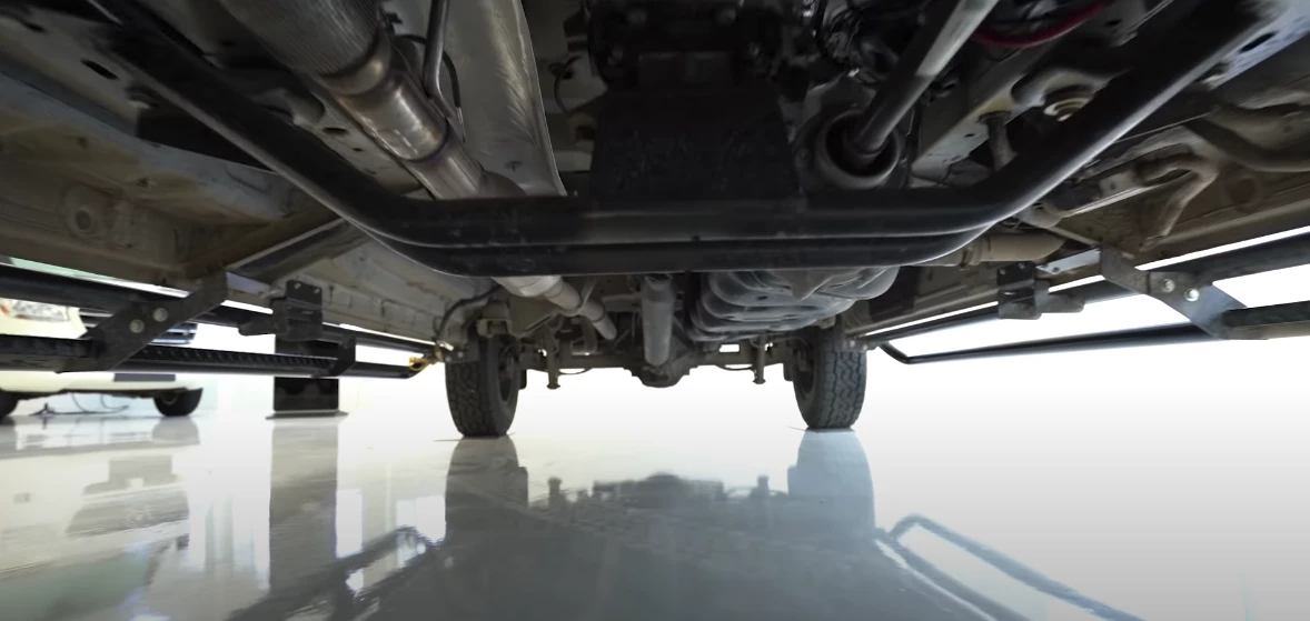 By integrating all the tanks, pipes and wires into the van, Pleasure-Way keeps the Sprinter 4x4's 11-in ground clearance intact without any added equipment to get banged up or ripped off