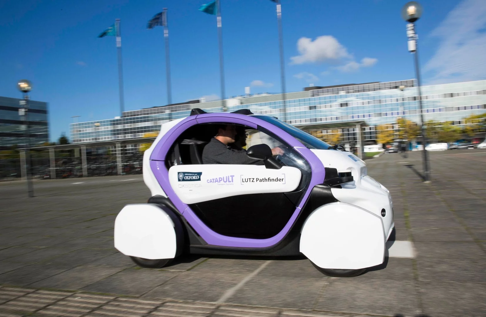 The electric-powered two-seater LUTZ Pathfinders are not cars and are not designed for use on road