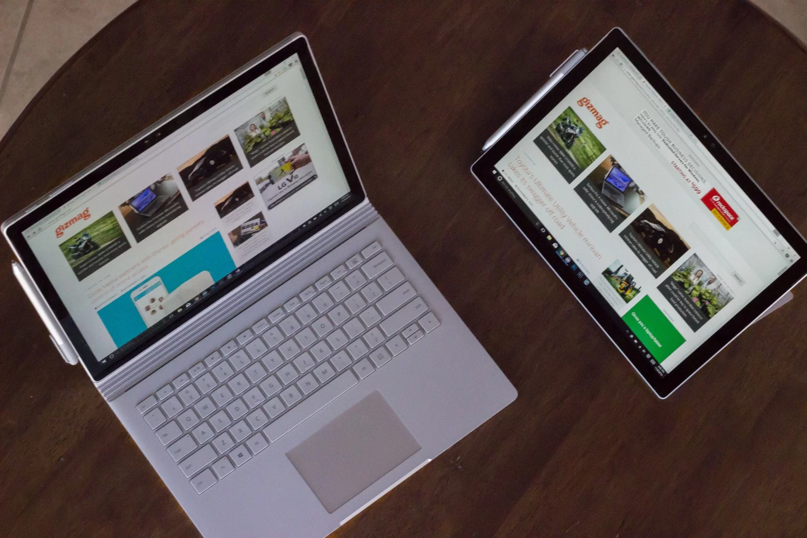 The Surface Book is primarily a laptop, while the Surface Pro 4 is more evenly balanced between laptop and tablet