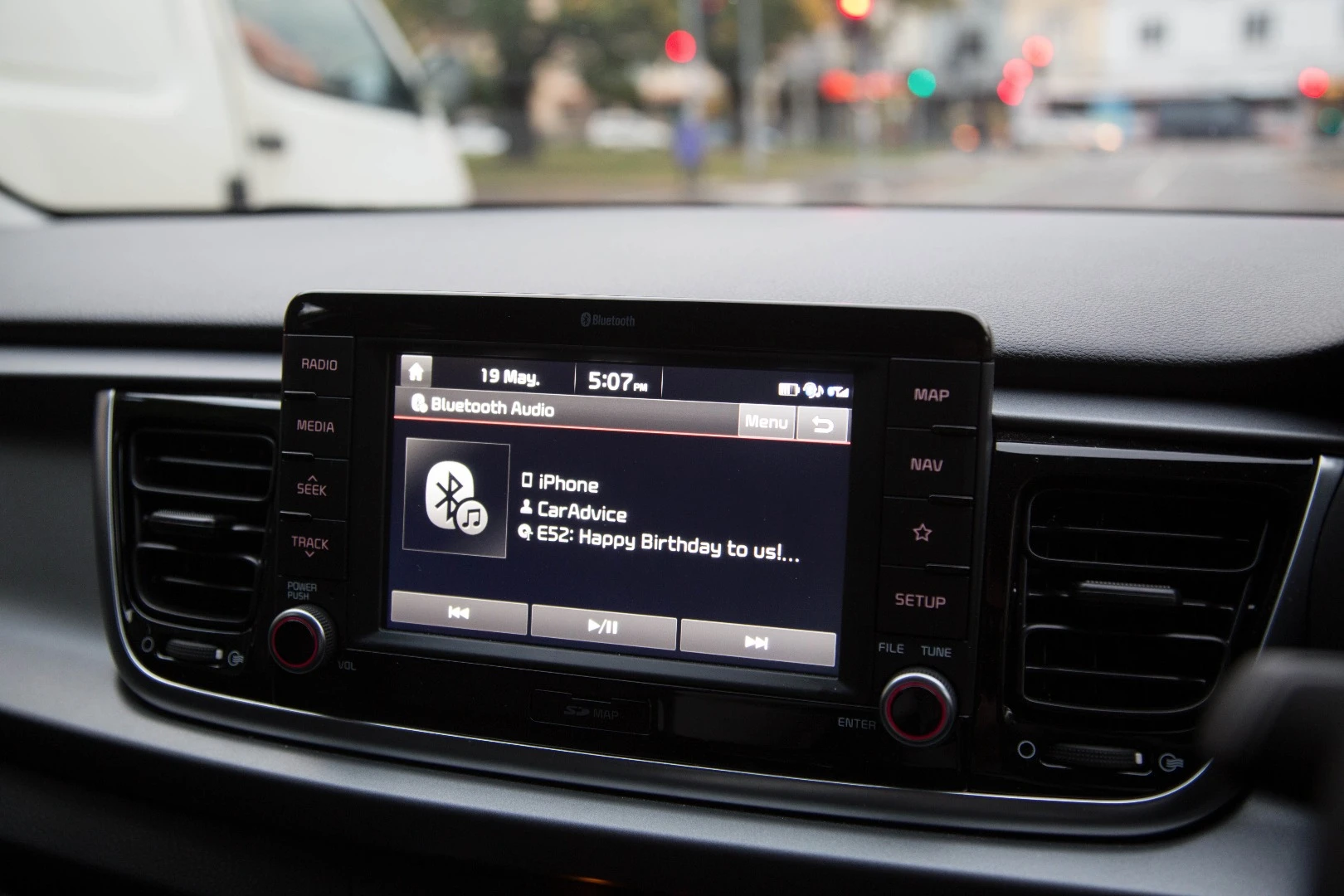 The Kia infotainment system is responsive and well designed