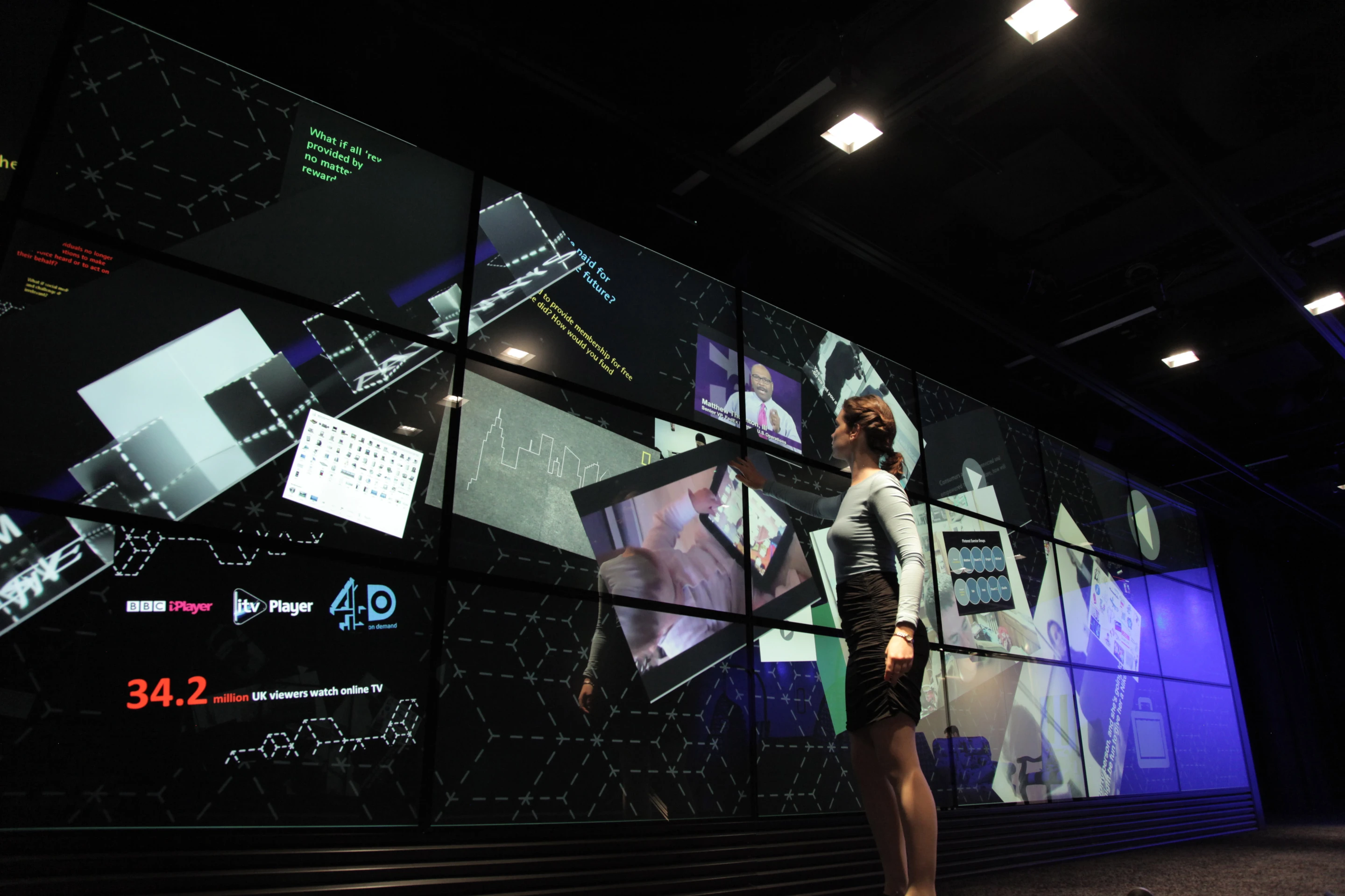 The world's largest interactive multi-touch display wall has been created using 24 MultiTaction Cell display from Finland's MultiTouch Ltd