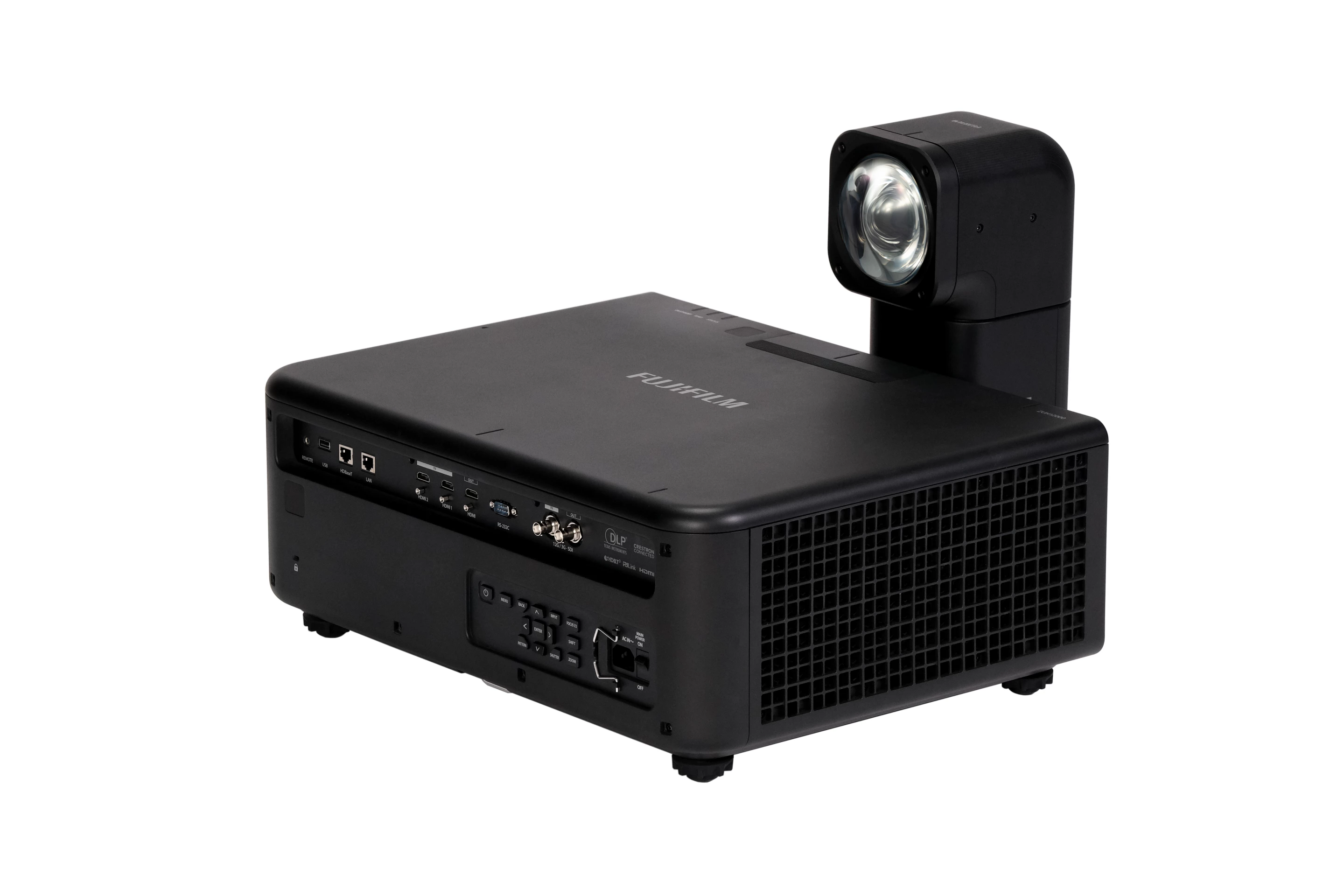 Fujifilm describes the ZUH12000 as "an interchangeable‑lens projector that supports high‑definition 4K projection and delivers a maximum brightness of 12,000 lumens"