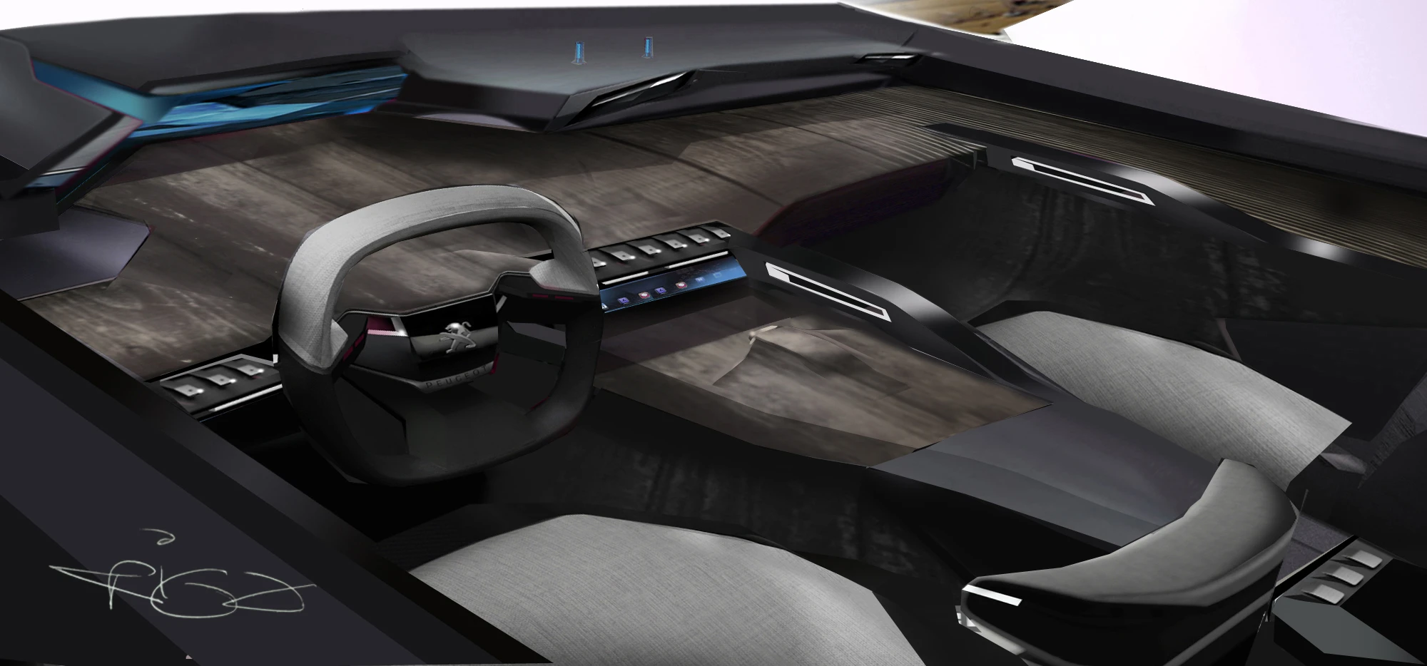 Ornate ebony wood gives the EXALT interior a warm look