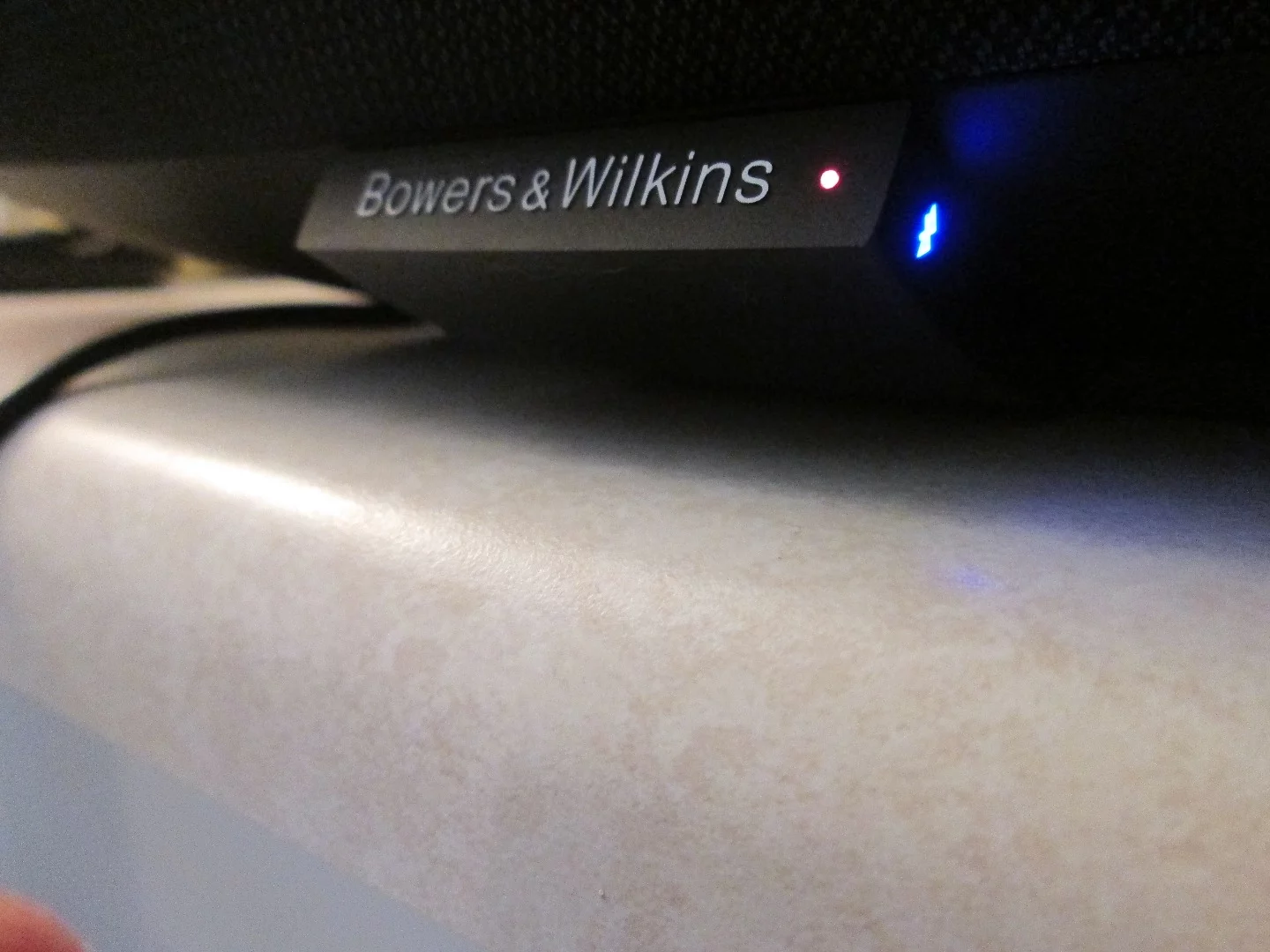 The Bowers and Wilkins Zeppelin Wireless Bluetooth button
