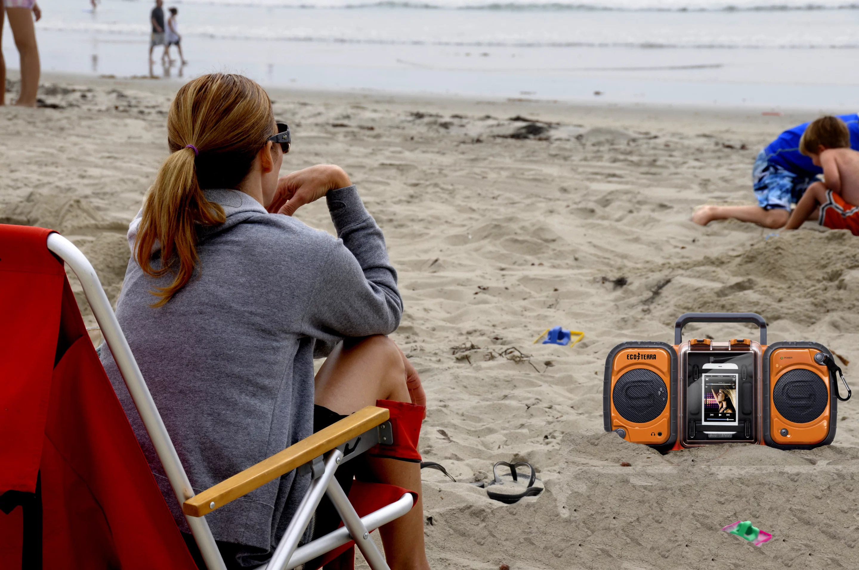 The Eco Terra Boombox is fully submersible, waterproof and shock resistant