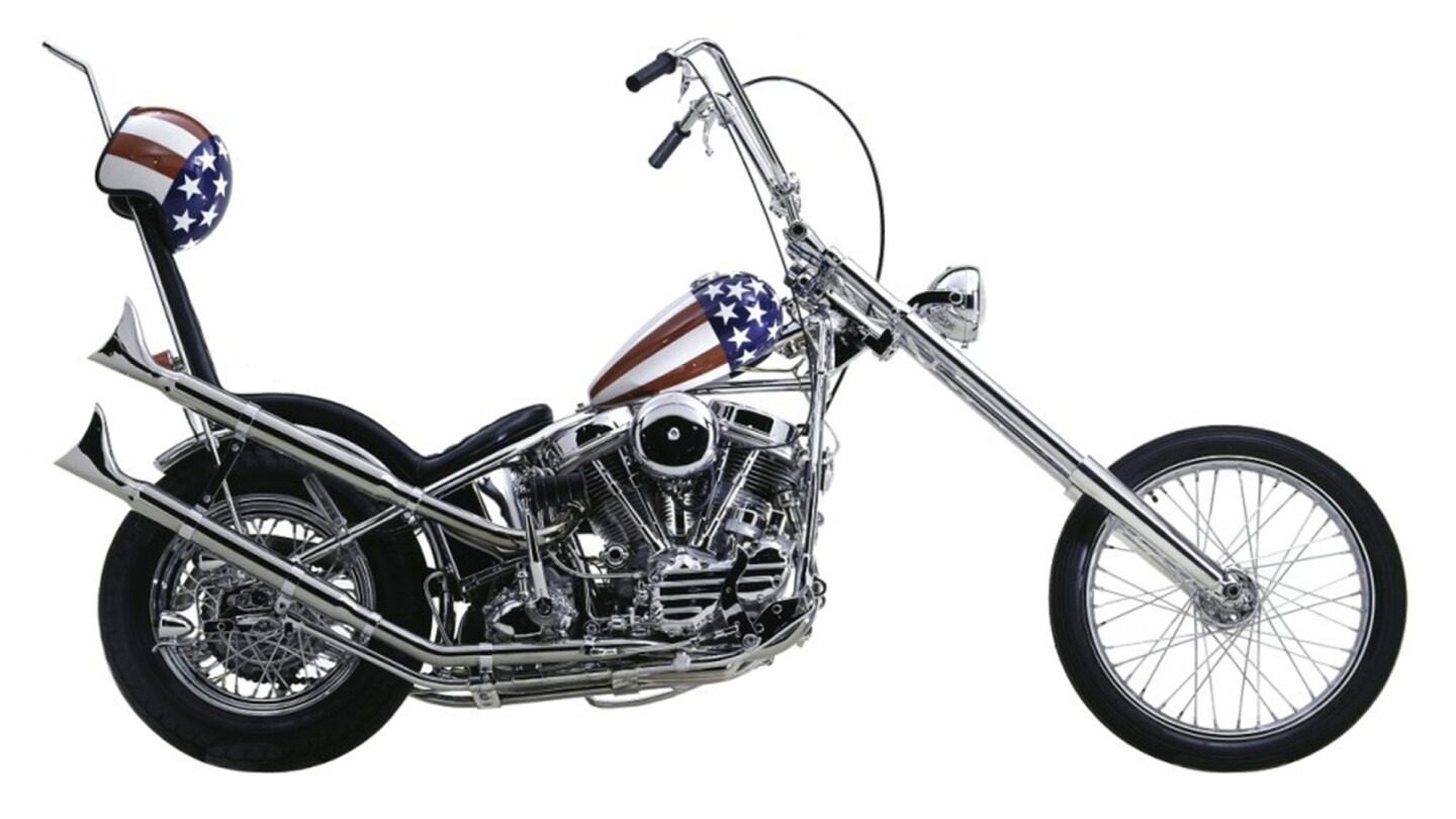 The bike above is the Captain America bike which sold for $1.6 million at auction, then the sale fell through, then it reportedly sold privately for $1.25 million. Another Captain America Replica sold for $7,700 in Monterey, 2018| Estimate: $10,000 - $20,000 | Auctioneer: Mecum | Lot F216 | Auction Description