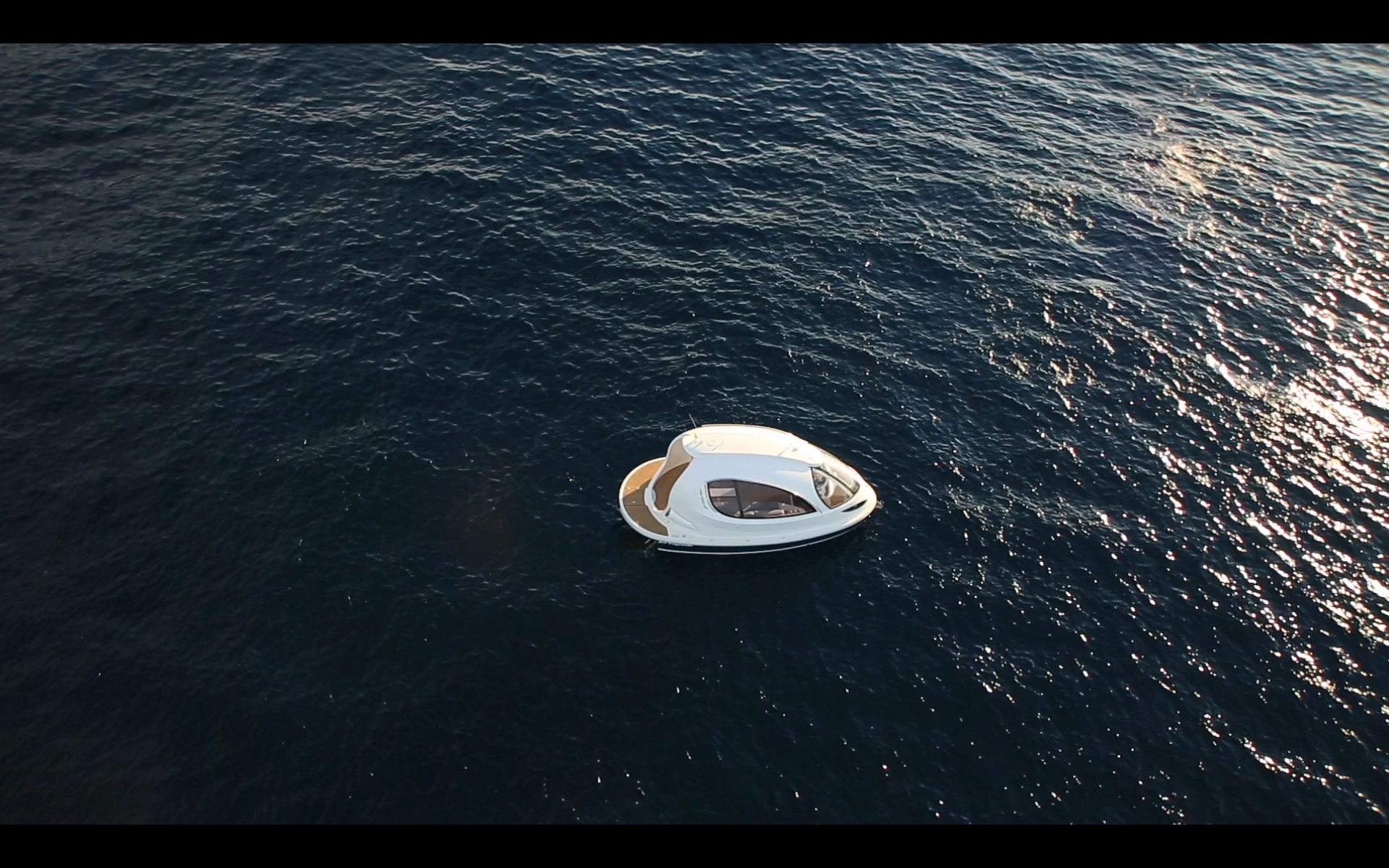 Jet Capsule floating in the Mediterranean sea
