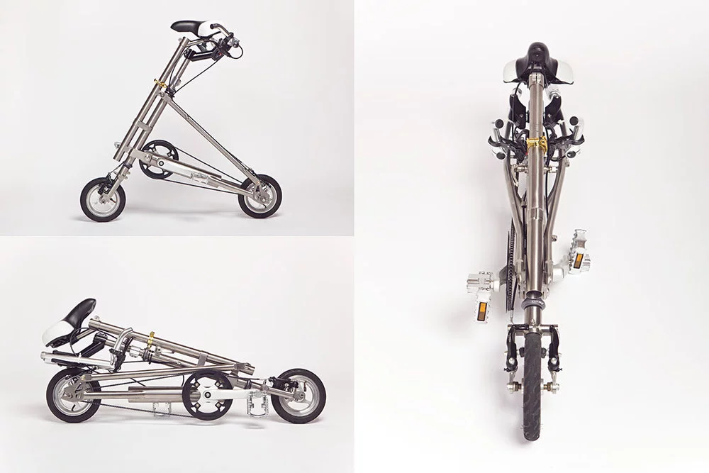 Along with its titanium construction and eye-catching looks, some of the Burke 8's other features include a rear bag, a leather saddle, and itty-bitty fenders