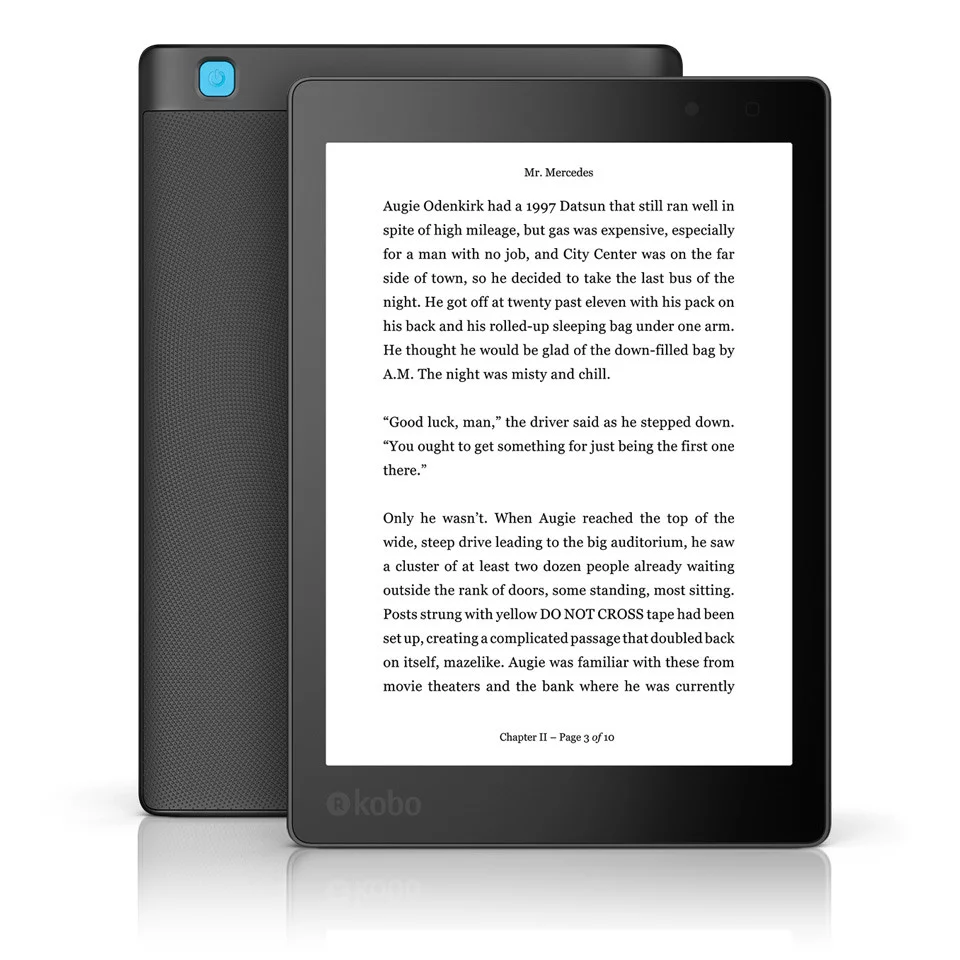 The Kobo Aura One's screen is designed to be easy on the eye, even at nighttime