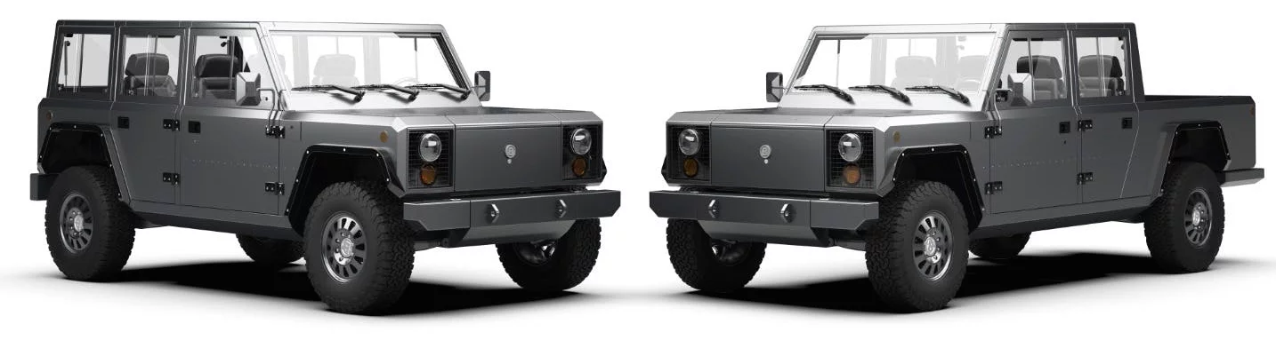 Brothers from the near future: The Bollinger B1 utility vehicle and Bollinger B2 pickup