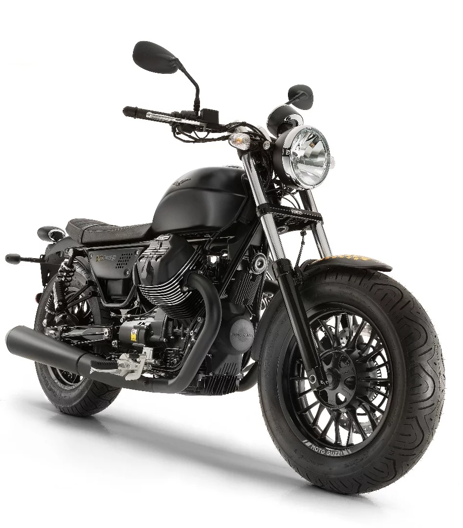 The Moto Guzzi V9 Bobber in Nero Massiccio (black)