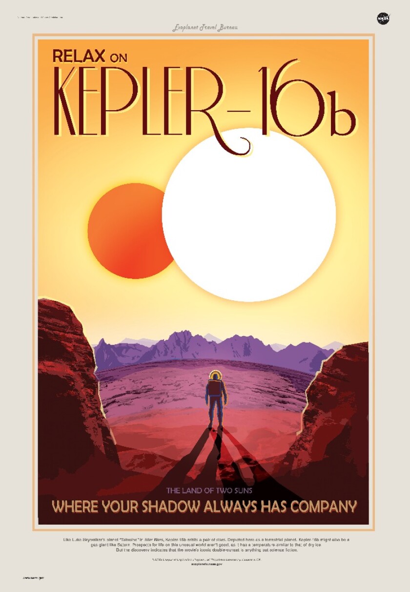 Travel poster for Kepler-16b