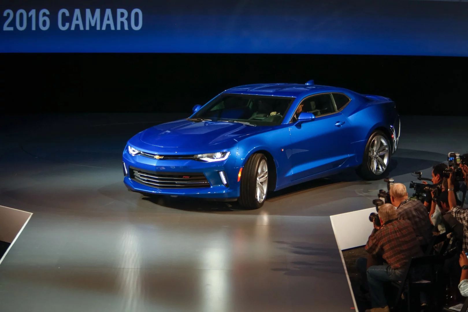 The Camaro on display at its launch