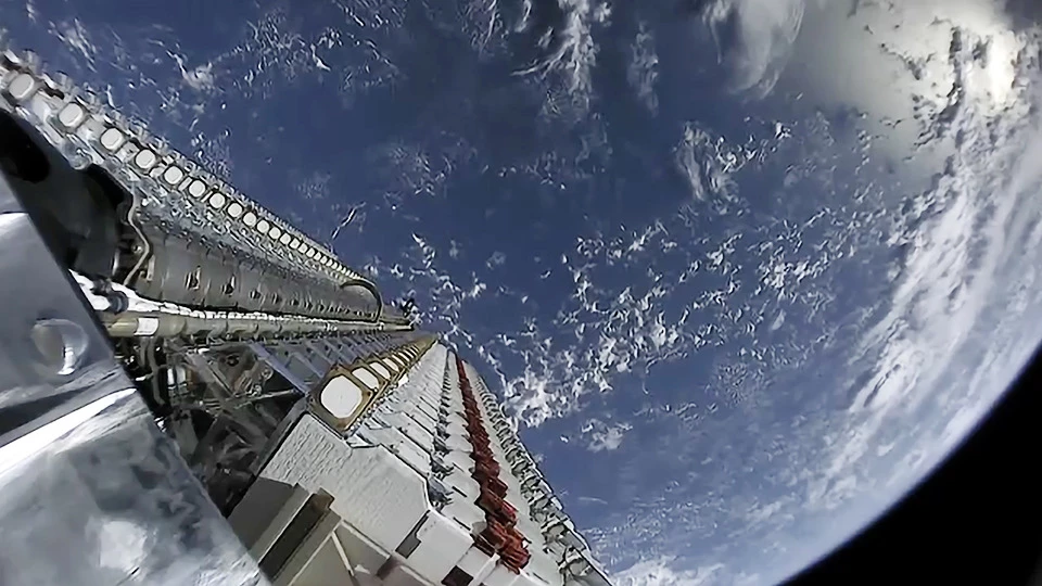 Starlink satellites before deployment