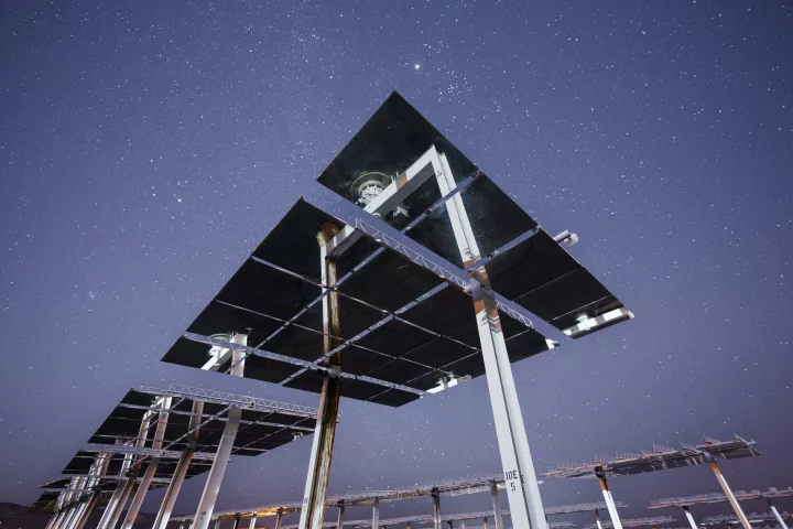 Heliostats can be used to detect asteroids and other objects in space