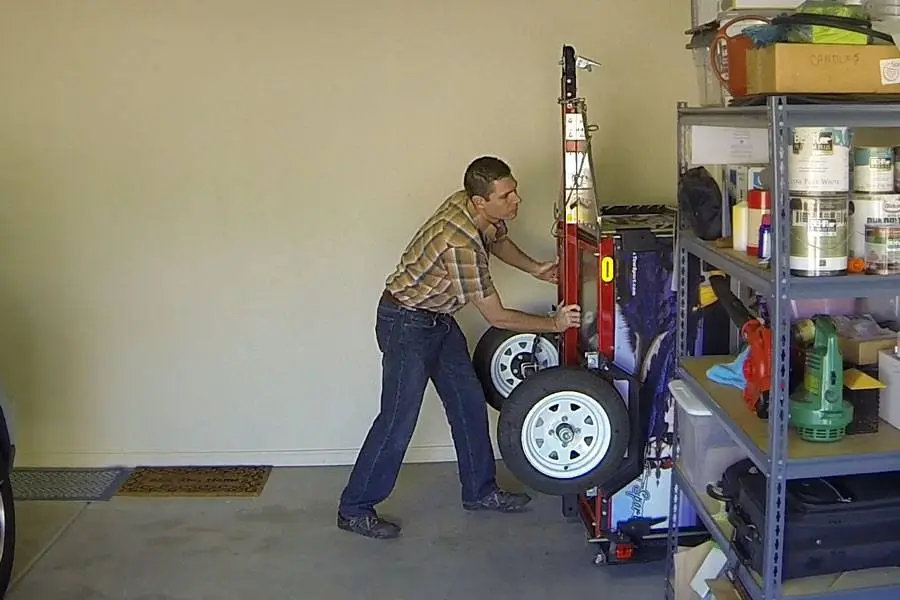 Store the CW-19 upright to save space in the garage