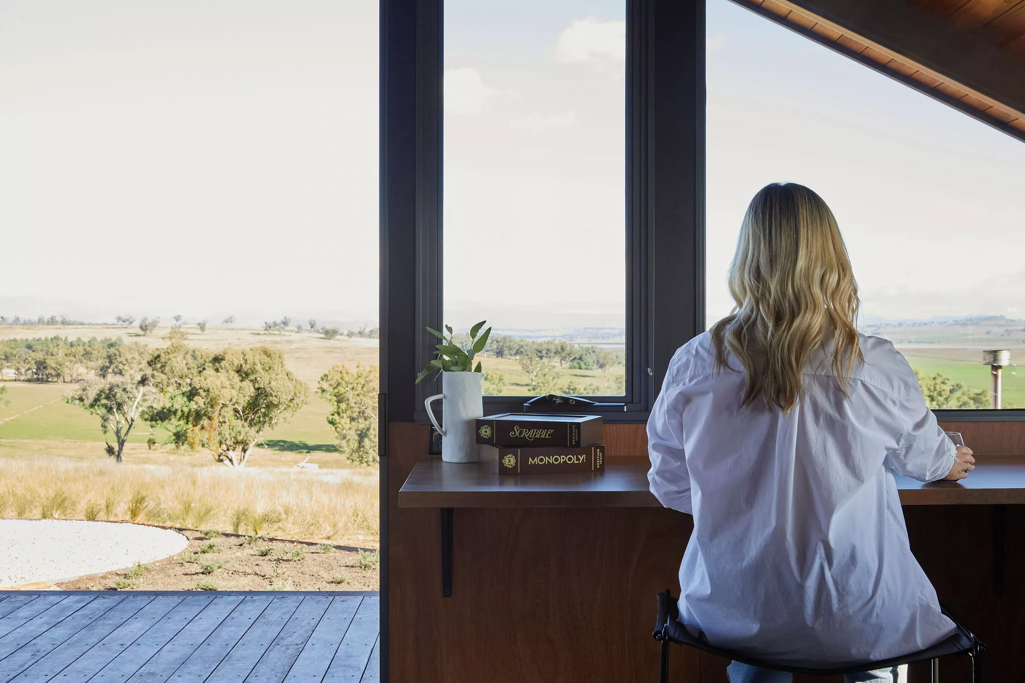 The Gilay Estate has a large breakfast bar/desk area for home working