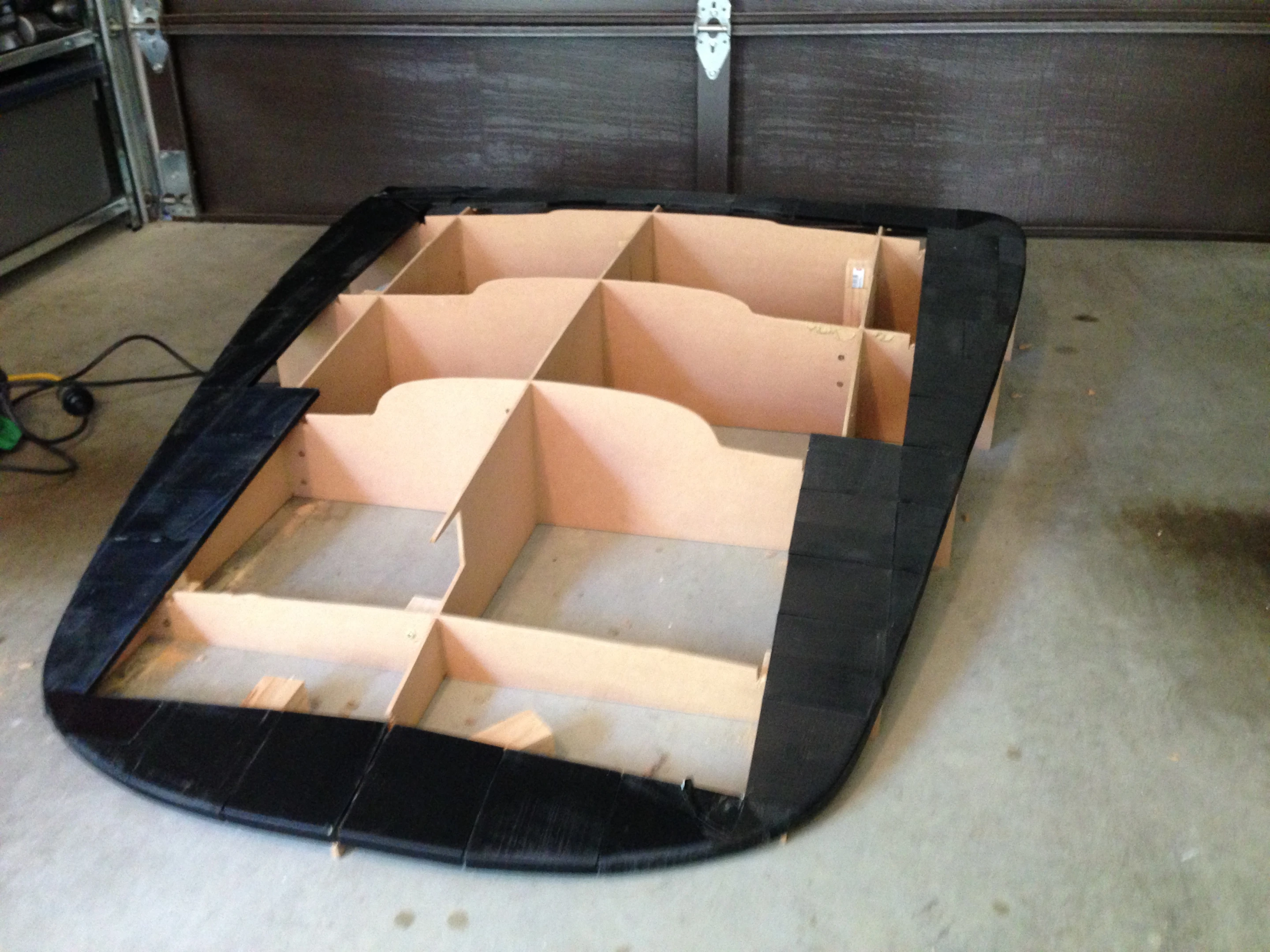 MDF framework shows ribbing for the hood and partial 3D tile application (Photo: Ivan Sentch)