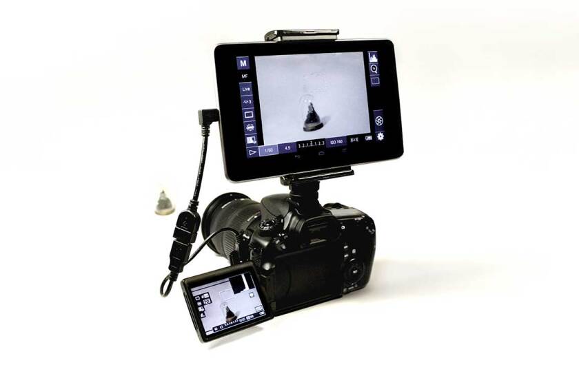 With the Camlet Mount you can interact with the controls on your camera through your phone or tablet's touchscreen