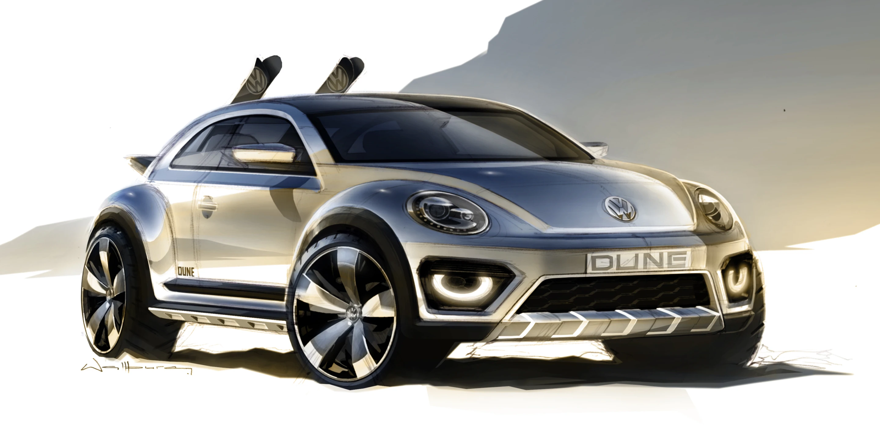 First sketch of the 2014 Beetle Dune concept