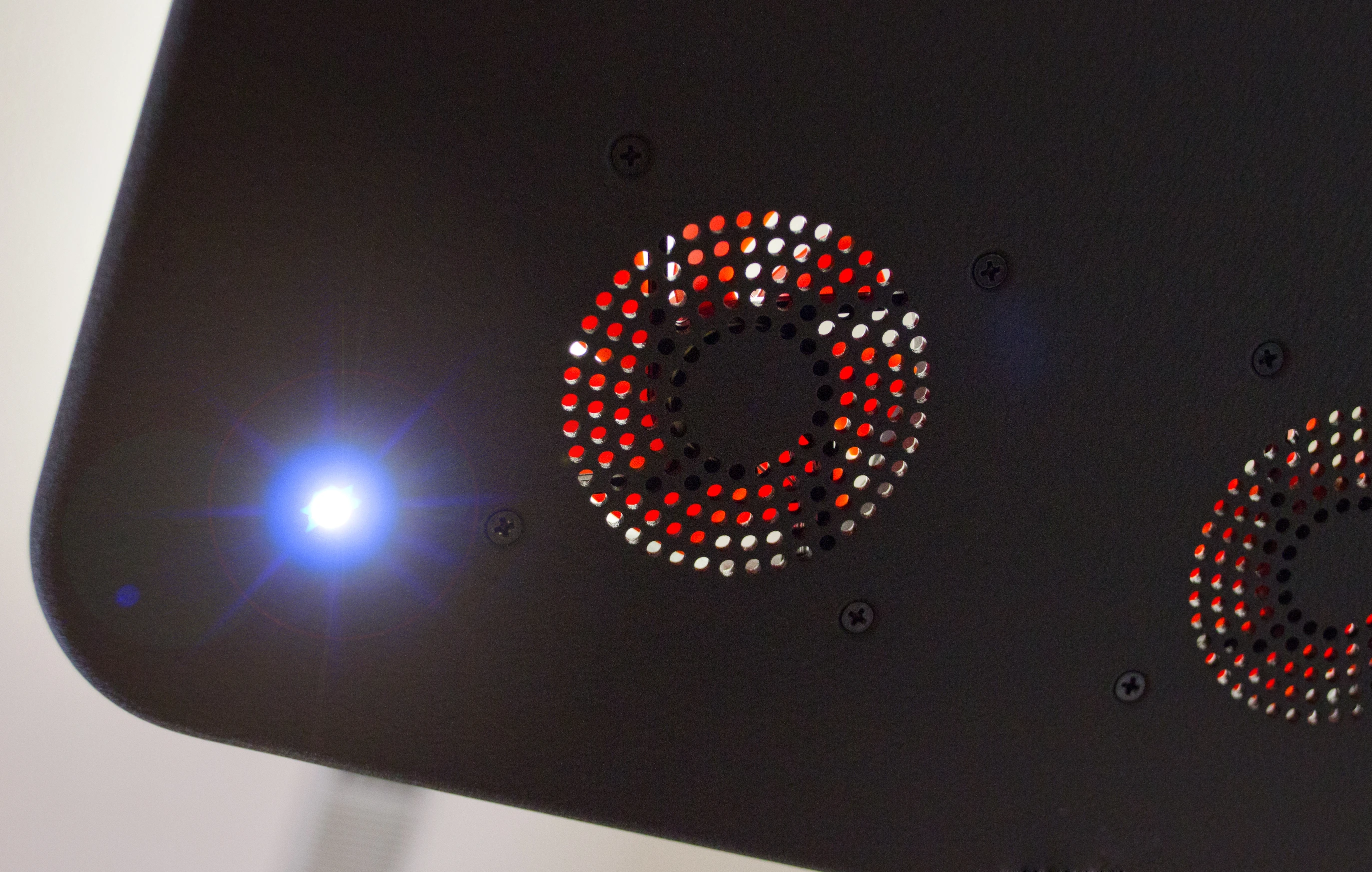Ideum's new slim MT55 Platform multitouch table includes LED under-table illumination effects