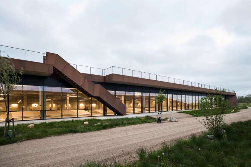The Solrødgård Water Treatment Plant was mostly completed back in 2017 but the green roof and other landscaping were only recently installed
