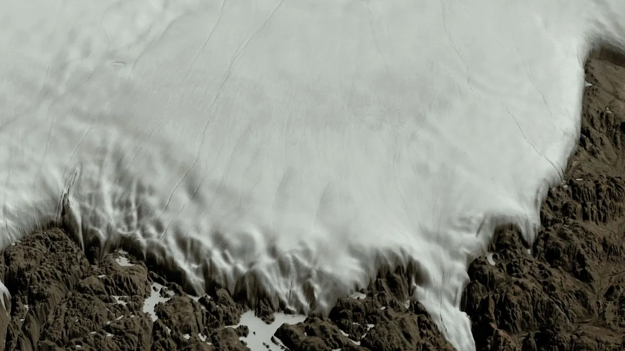 Hiawatha Crater with ice cap