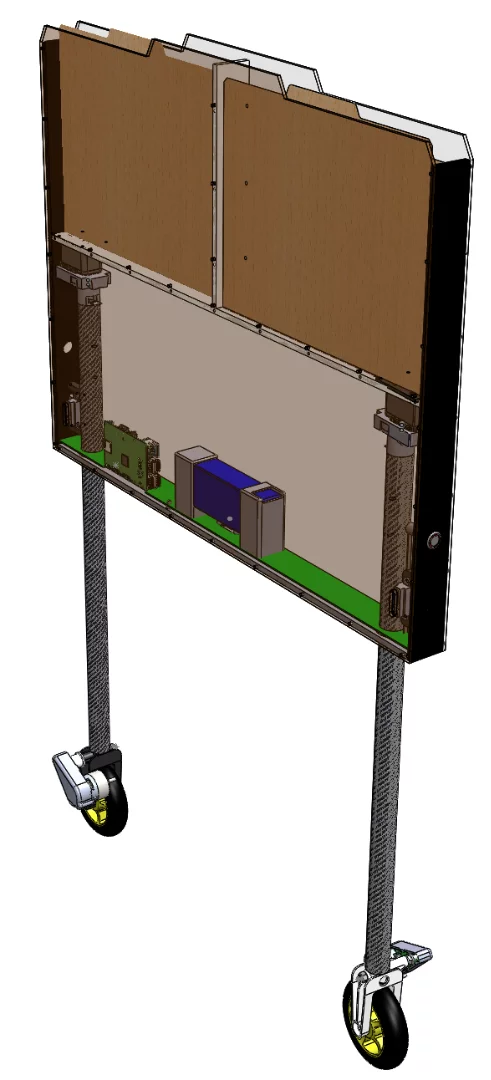 At this stage the TWILL bot is definitely more whiteboard-on wheels than robo-bike messenger